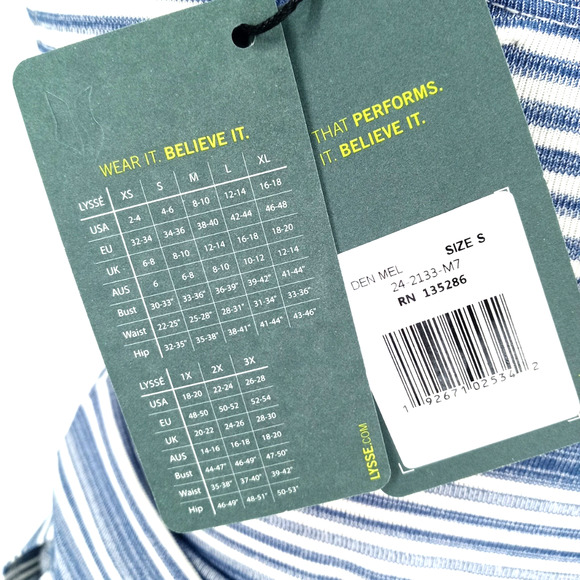 Lysse NEW Mulholland Midi Tank Dress Blue White Striped Split Hem Size Small - Picture 10 of 12